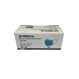 3A Medical 3A Medical Mondkapjes met oorlussen 50 stuks