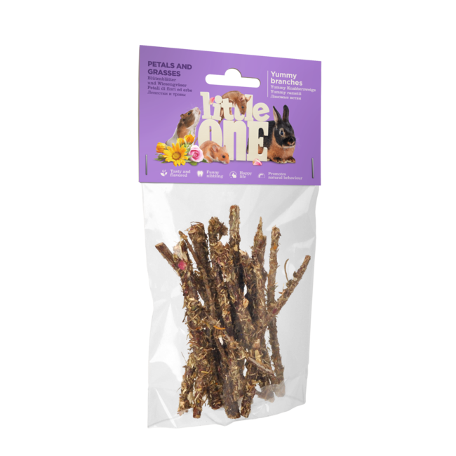 Yummy Gnaw Wood with Flower Leaves and Grasses, 35 g