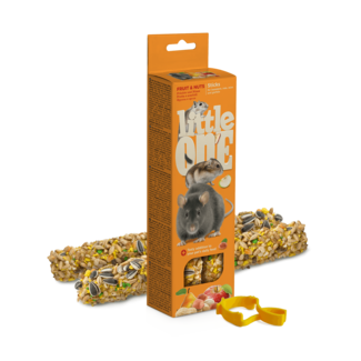 Little One Little One Sticks Voor Hamsters, Ratten, Muizen En Woestijnratten Met Fruit En Noten, 2x60 g