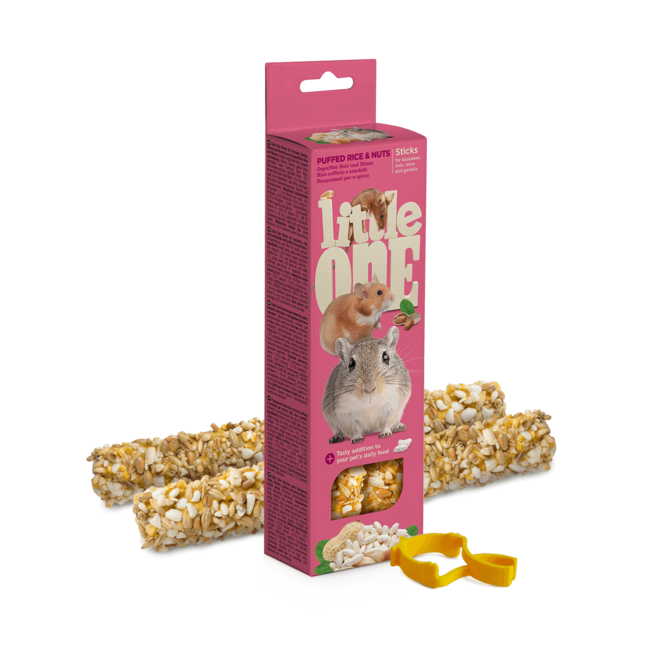 Sticks Voor Hamsters, Ratten, Muizen En Woestijnratten Met Gepofte Rijst En Noten, 2x55 g