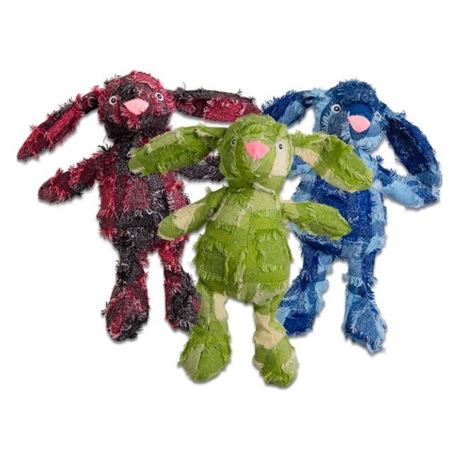 VELVETIES Konijn Rood/Groen/Blauw-S 25cm