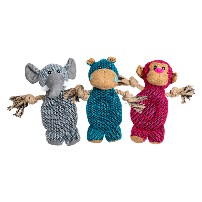 VELVETIES Olifant-Nijlpaard-Aap-25cm