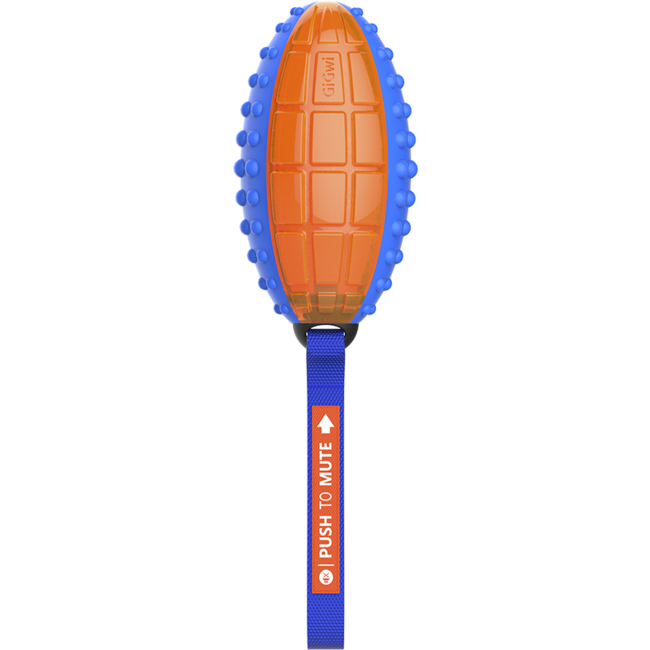 PUSH TO MUTE Rugby Ball Blue/Orange