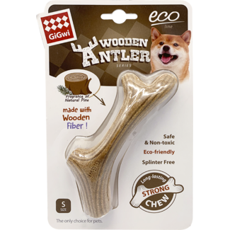 Wooden Antler WOODEN ANTLER Chew Toy Natural Wood-S 14cm
