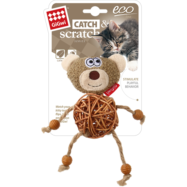 ECO LINE Wood With Catnip Bear