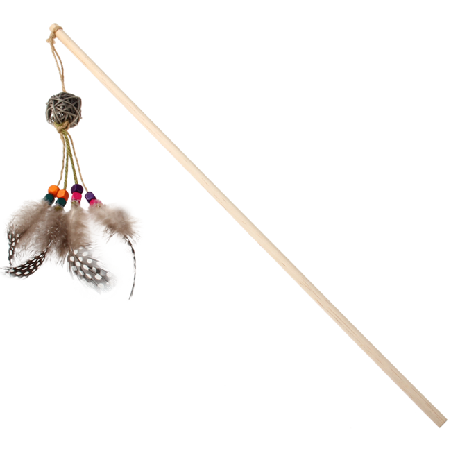 ECO LINE Feather Teaser With Rattle