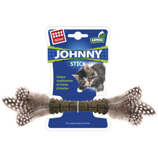 GiGwi Johnny Stick GiGwi JOHNNY STICK Met Dubbele Zijde Veren Grijs