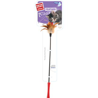 GiGwi  Feather Teaser GiGwi FEATHER TEASER Cat wand Red