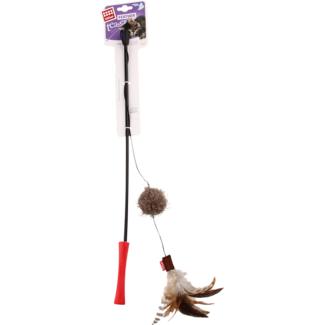 GiGwi  Feather Teaser GiGwi FEATHER TEASER Kattenhengel Met Pluchen Staart Rood