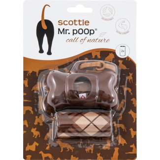 Mr. Poop Mr.POOP SCOTTIE Dispenser brown+2 Rolls-Brown print