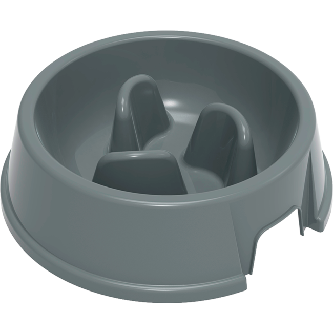 PLASTICS Stella Slow Feed Feeding Bowl Gray