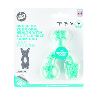 Tasty Bone Dental Trio Bone Peppermint Toy