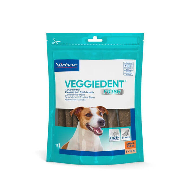 Virbac VeggieDent kauwstrips hond S 5-10 kg (15 st.)