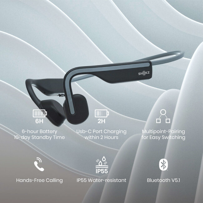 OpenMove Bone conduction hoofdtelefoon - Grey