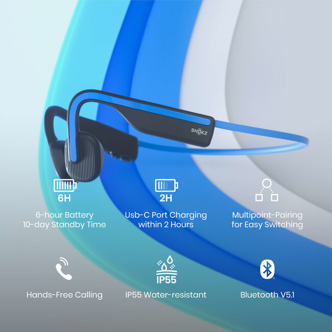 OpenMove Bone conduction hoofdtelefoon - Blue