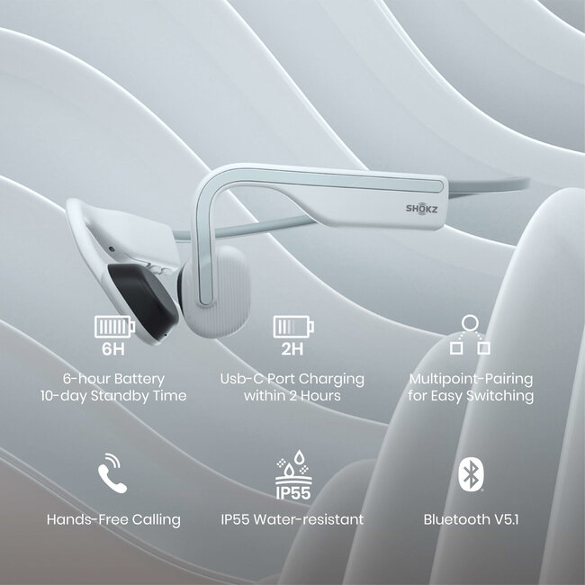 OpenMove Bone conduction hoofdtelefoon - White