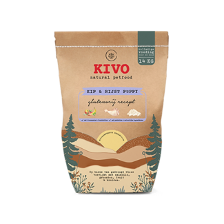 Kivo Kip & Rijst Puppy - glutenvrij 14 kilo