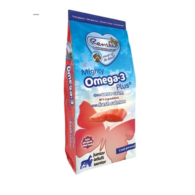 Renske Mighty Omega Plus Adult Geperst Zalm - Hondenvoer - 15 kg
