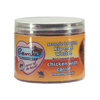 Renske Renske Kat Beloning Hartjes 100 g - Kattensnack - Kip&Wortel