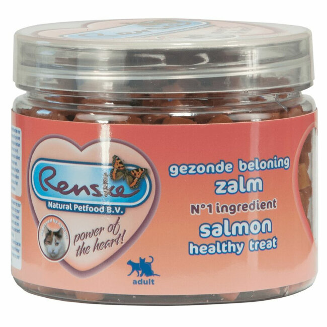 Renske Kat Beloning Hartjes 100 g - Kattensnack - Zalm