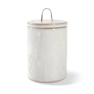 Fringe studio Fringe - Tribal Marks White Stoneware Treat Jar