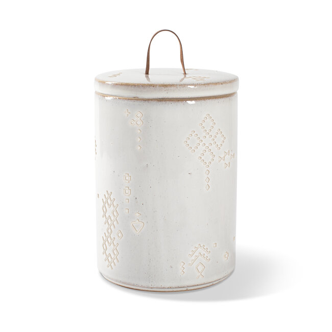 Fringe - Tribal Marks White Stoneware Treat Jar