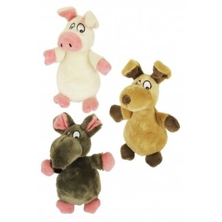 Papillon Pet Products Plush mouse, dog and pig with squeak, 18 cm