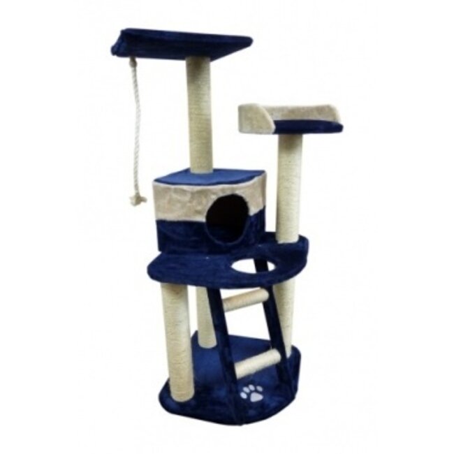 Krabpaal Oslo 49 x 49 x 120 cm blauw/beige