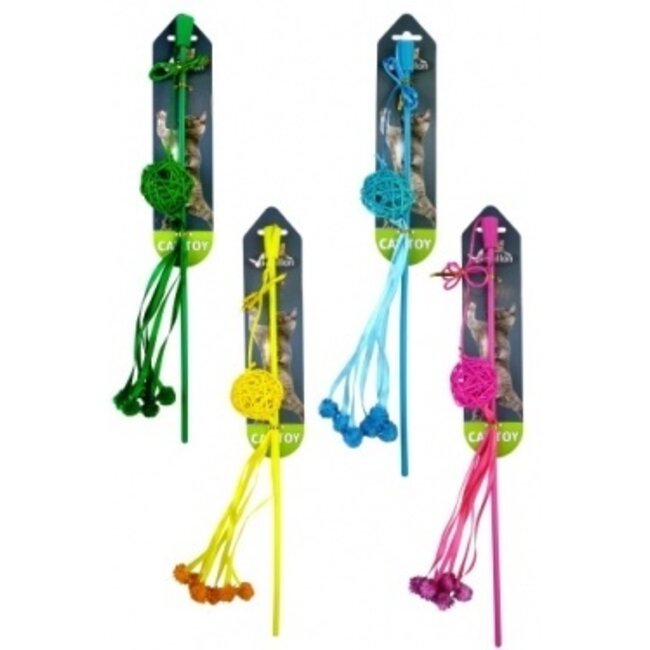 Fishing rod with wire ball in 4 colors