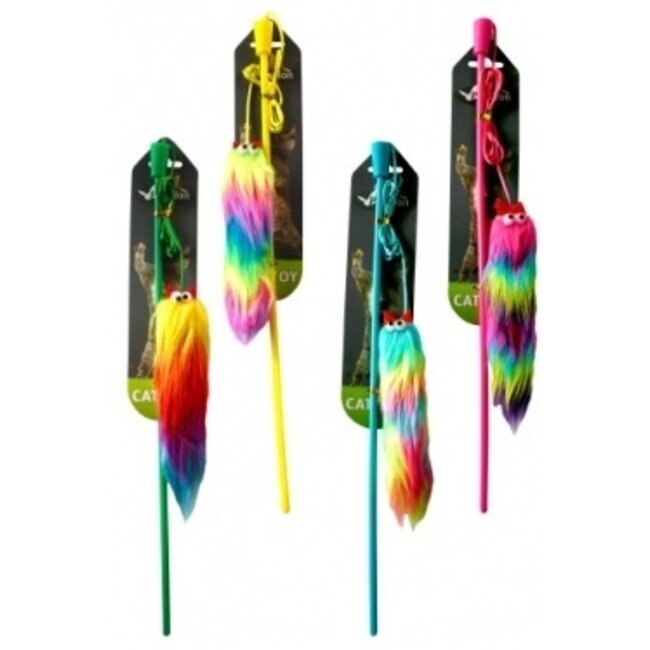 Fishing rod with flat rainbow mouse 15 cm