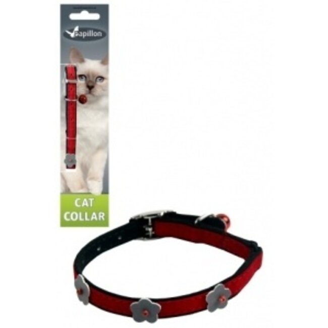 Reflecterende velours kattenhalsband 10 mm x 28 cm