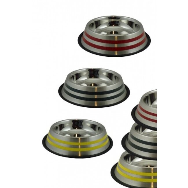 Papillon RVS voerbak met kleurstrips 0,675L