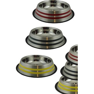 Papillon Pet Products Papillon stainless steel feeding bowl with color tips 2.6 liters
