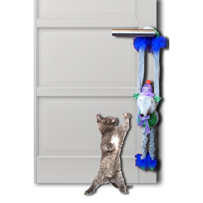 Papillon Pluche muis met zilverfolie kraakgeluid en pieper