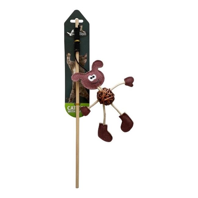 Papillon Fishing rod with dog