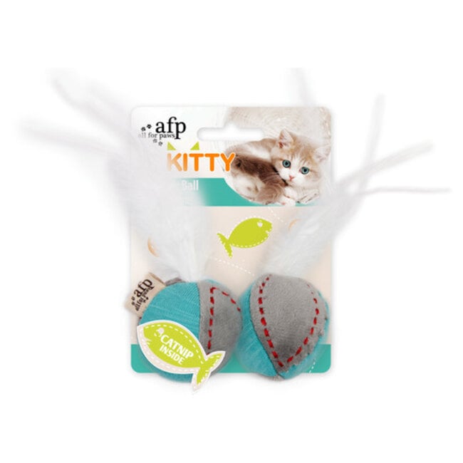Toy ball with feathers