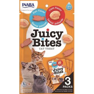 Inaba Inaba Juicy Bites - Kattensnack - Vis Mosselen 3x10 g