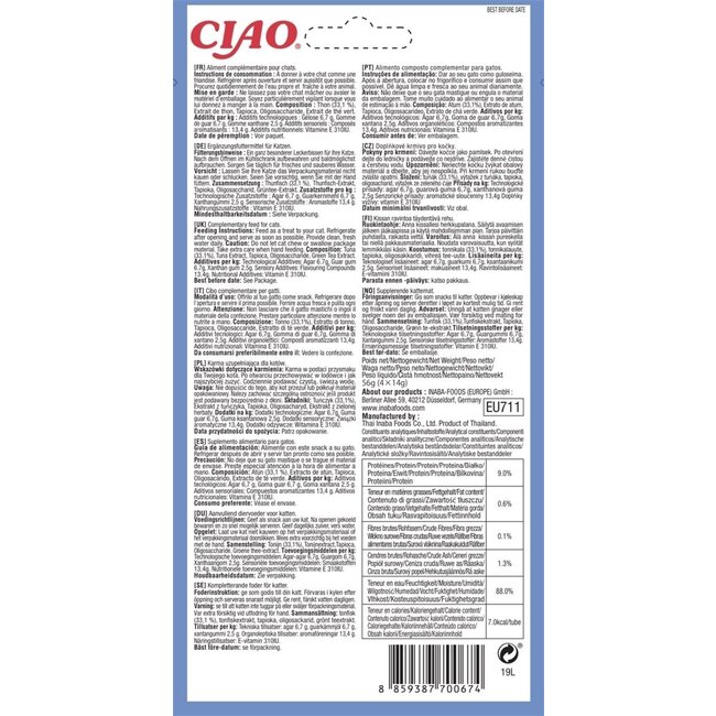 Inaba Churu Pops - Kattensnack - Tonijn 15 g 4 stuks