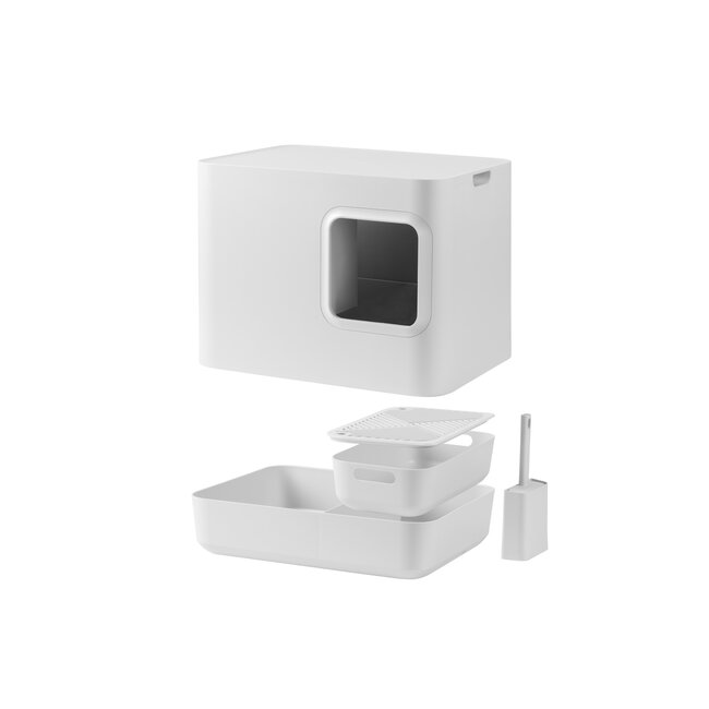Hoopo Dome Litter Box White