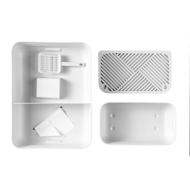 Hoopo Dome Litter Box White