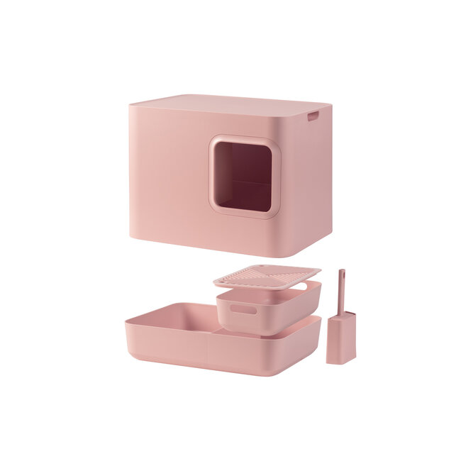 Hoopo Dome Kattenbak Roze