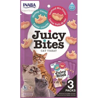 Inaba Inaba Juicy Bites - Kattensnack - Garnaal Zeevruchten 56 g