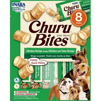 Inaba Inaba Bites Dog Chicken Recipe Wraps Chicken With Tuna - Hondensnacks - 8 x 12 g