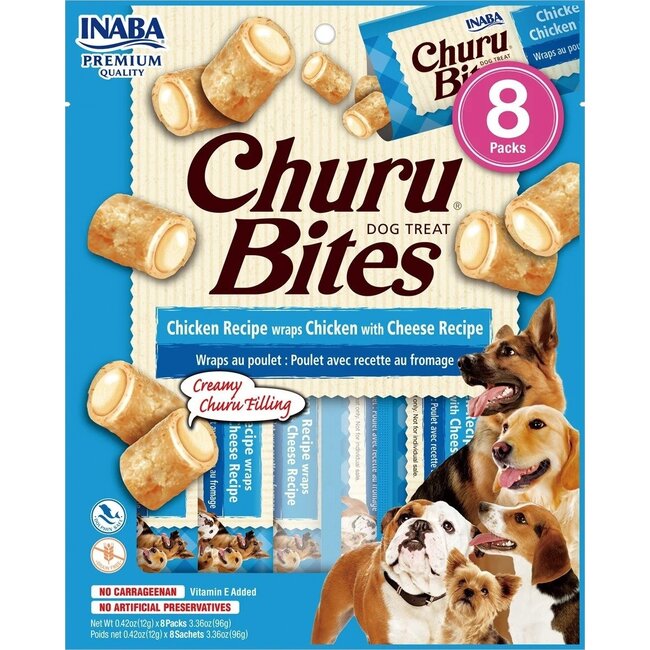 Inaba Bites Dog Chicken Recipe Wraps Chicken With Cheese Recipe - Hondensnacks - 8 x 12 g