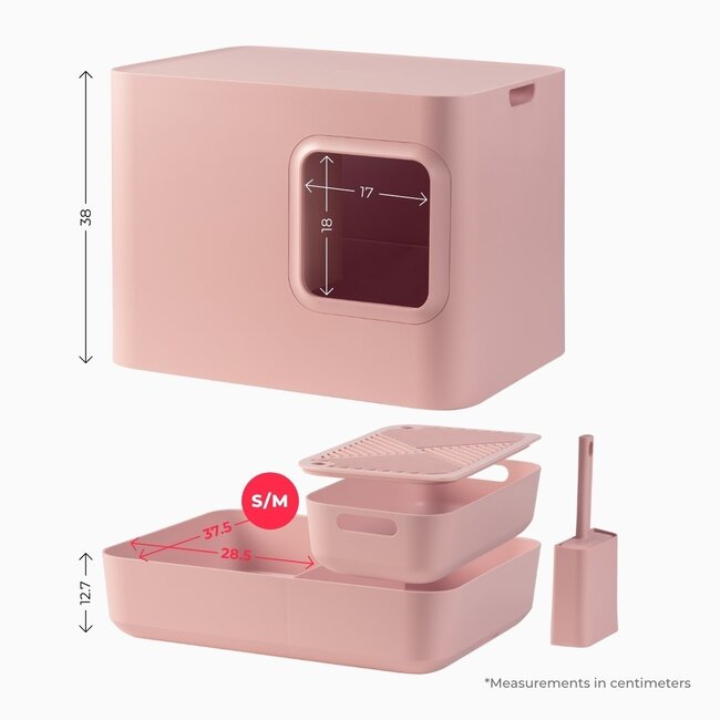Hoopo Dome Pink Litter Box