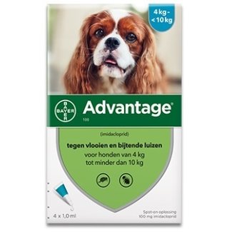 Bayer Advantage Hond 4 pip - Anti vlooien en luizenmiddel - 1 ml 4-10kg - Copy