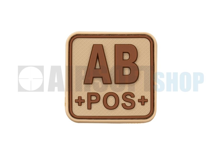 Bloodtype Square PVC Patch AB POS (Desert)
