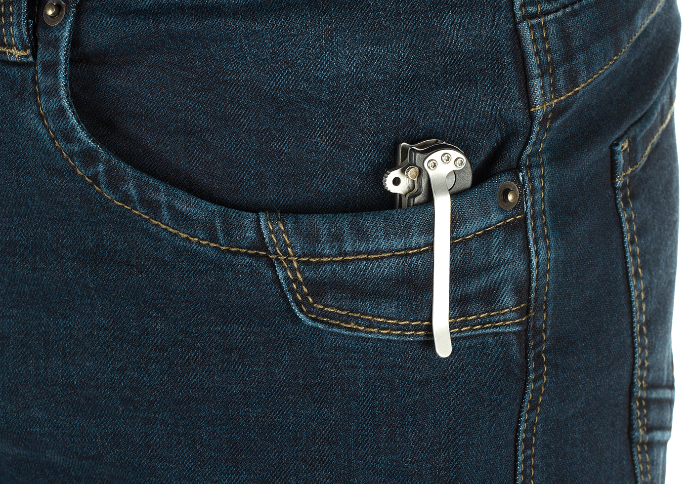 Blue Denim Washed Tactical Flex Jeans (Midnight)