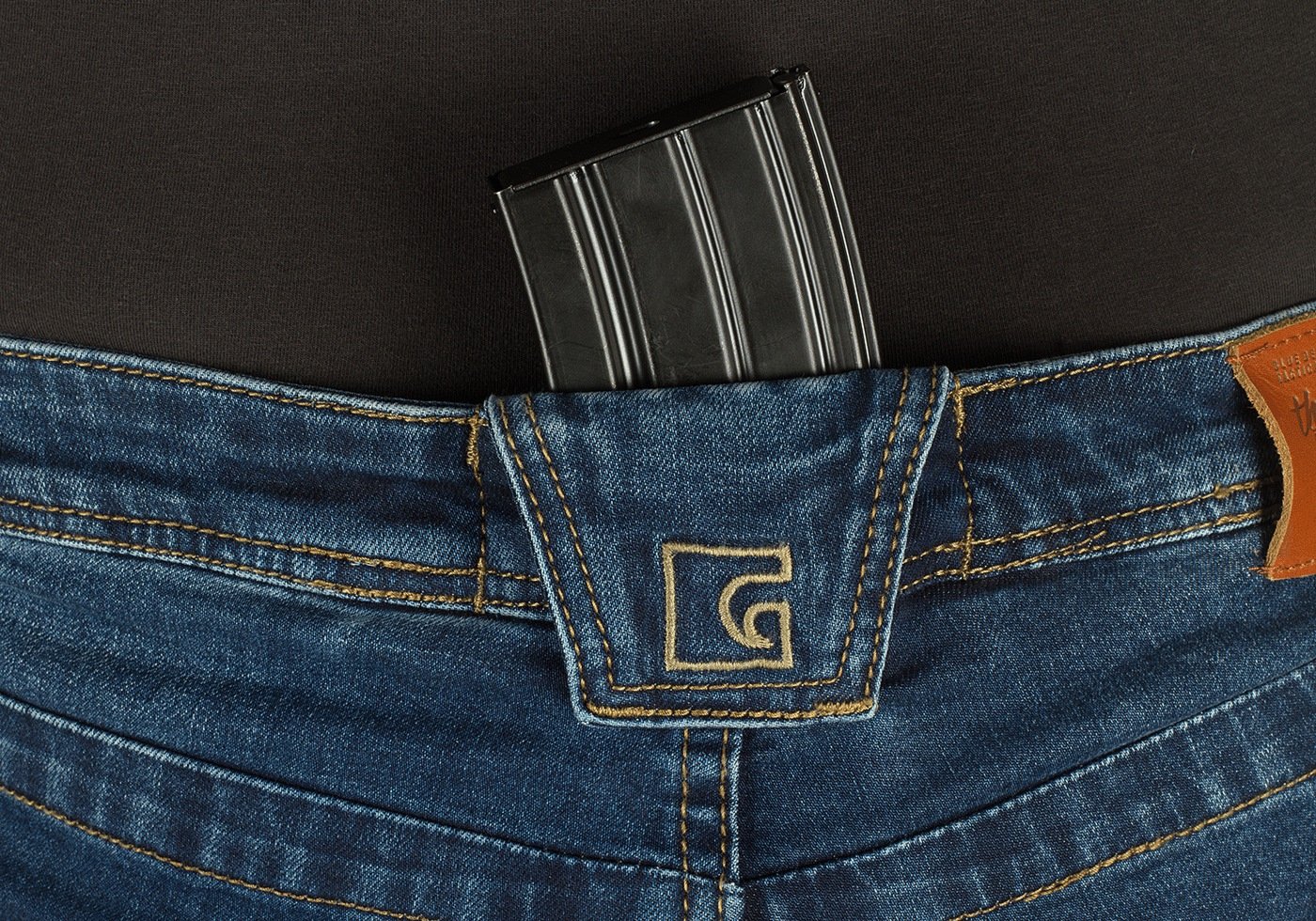 Blue Denim Washed Tactical Flex Jeans (Sapphire)