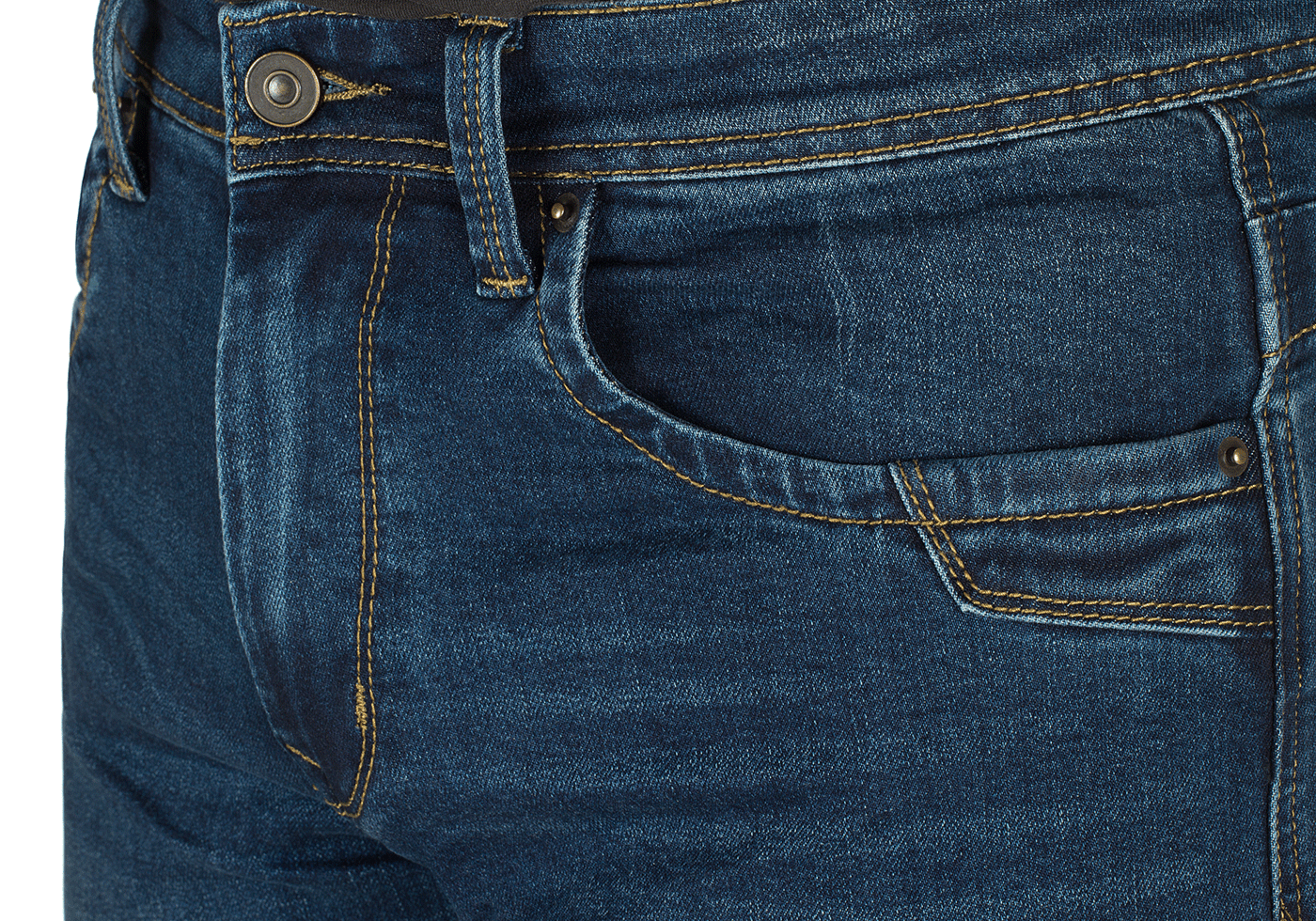 Blue Denim Washed Tactical Flex Jeans (Sapphire)